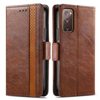 CASENEO 002 Series Scratch-Resistant Anti-Drop Business Style Splicing PU Leather Stand Wallet Case for Samsung Galaxy S20 FE/S20 FE 5G/S20 Lite/S20 FE 2022