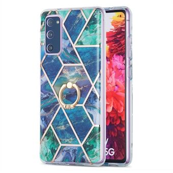 Kickstand Design TPU Phone Cover IMD IML Drop-Resistant 2.0mm Electroplating Marble Pattern Case for Samsung Galaxy S20 FE 2022/S20 FE/S20 FE 5G/S20 Fan Edition/S20 Fan Edition 5G/S20 Lite