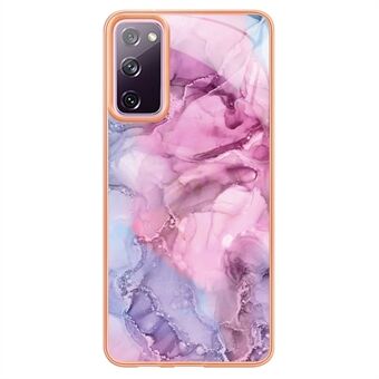 YB IMD Series-16 Style E for Samsung Galaxy S20 FE 4G / 5G / S20 FE 2022 / S20 Lite 2.0mm IMD Marble Pattern TPU Cover Back Protector Electroplating Phone Cover