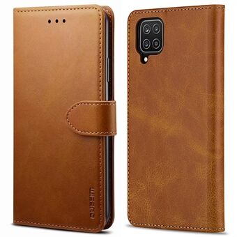 GUSSIM PU Leather Wallet Design Phone Stand Case Shell for Samsung Galaxy A12