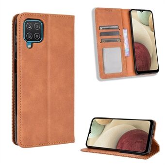 Magnetic Vintage Style Wallet Stand Phone Case Cover for Samsung Galaxy M12 / A12