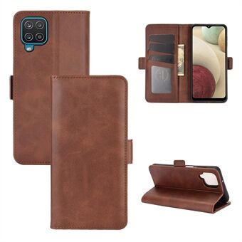 Double Clasp Flip Magnet Leather Cover for Samsung Galaxy A12