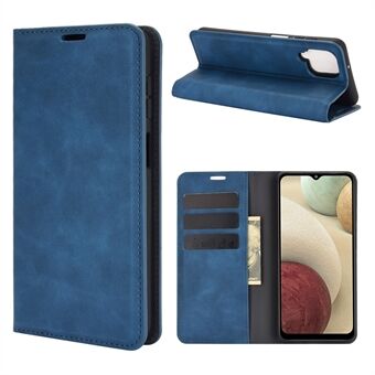 Silky Touch Auto-absorbed Wallet Leather Stand Case for Samsung Galaxy A12