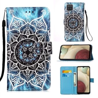 TPU + PU Leather Wallet Stand Case with Pattern Printing for Samsung Galaxy A12/M12