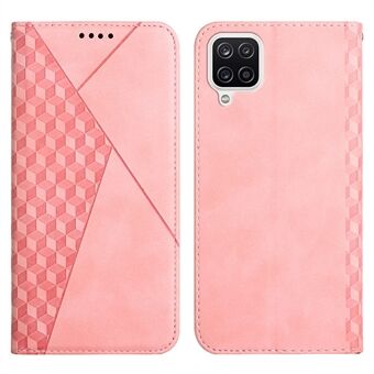 Geometric Pattern Skin-touch Feel Leather Phone Case Stand Wallet Cover for Samsung Galaxy A12