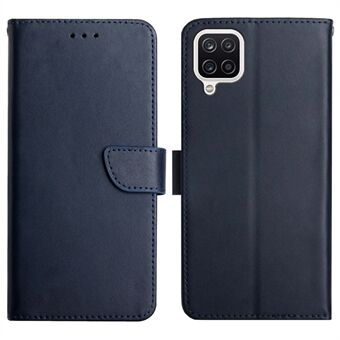 Nappa Texture Anti-fingerprint Shockproof Genuine Leather Wallet Stand Protective Phone Case for Samsung Galaxy A12/M12