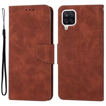 For Samsung Galaxy A12 Anti-drop Full Coverage Phone Case with Magnetic Clasp Solid Color Scratch-resistant PU Leather Phone Wallet Cover Stand