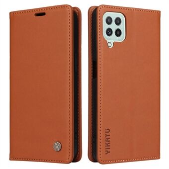 YIKATU YK- 001 for Samsung Galaxy A12 PU Leather Wallet Stand Phone Cover Magnetic Auto-absorbed Folio Flip Cover