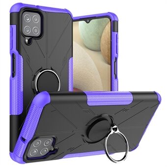 Anti-Drop Phone Case for Samsung Galaxy A12 Shockproof Case PC + TPU Phone Cover with Adjustable Ring Kickstand