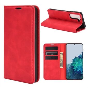 Auto-absorbed Skin-Touch Folio Flip Leather Protector with Wallet for Samsung Galaxy S21 5G