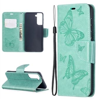 Imprint Butterflies Pattern Wallet Stand Leather Phone Cover for Samsung Galaxy S21 5G