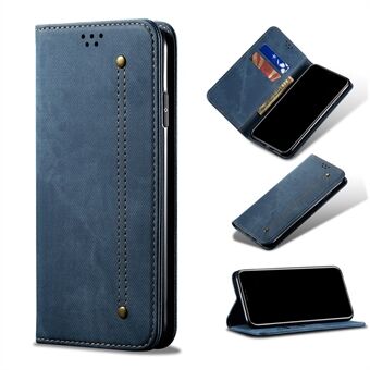 Vintage Style for Samsung Galaxy S21 Jeans Cloth Texture Wallet Stand Leather Phone Cover