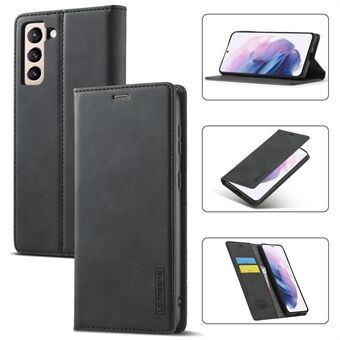 LC.IMEEKE Strong Auto-absorbed Magnetic Edge Business Style Leather Phone Cover for Samsung Galaxy S21 5G