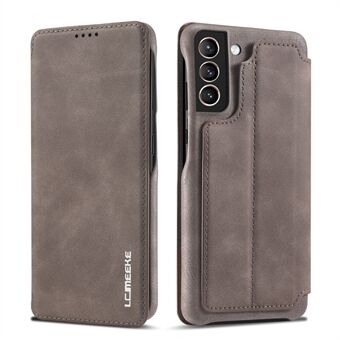 LC.IMEEKE Retro Style Protector Stand Leather Case with Card Holder for Samsung Galaxy S21 5G