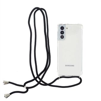 Four Corner Shockproof Airbag TPU Phone Case with Lanyard for Samsung Galaxy S21 5G