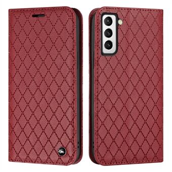 For Samsung Galaxy S21 5G / S21 4G / S30 5G RFID Blocking PU Leather Full-protection Cover Rhombus Embossing Litchi Texture Flip Stand Wallet Phone Case