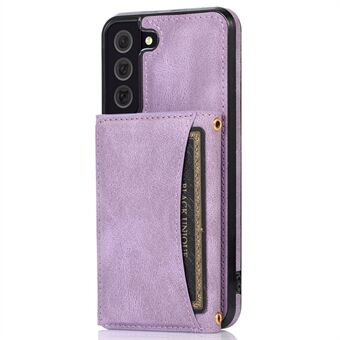 For Samsung Galaxy S21 4G / 5G Wallet Design Leather Coated TPU Phone Case Drop-proof Multiple Card Slots Feature Cover
