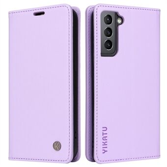 YIKATU YK- 001 for Samsung Galaxy S21 4G / 5G PU Leather Magnetic Auto-absorbed Phone Cover Wallet Stand Folio Flip Case