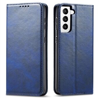 Leather Phone Case For Samsung Galaxy S21 4G / 5G , Wallet Magnetic Stand Calf Texture Anti-scratch Phone Cover