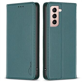 BINFEN COLOR BF18 for Samsung Galaxy S21 4G / 5G PU Leather Stand Phone Case Card Slots Phone Cover