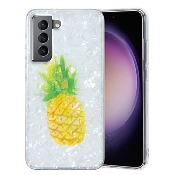 For Samsung Galaxy S21 5G / S21 4G TPU Phone Case IMD Marble Flower Shell Pattern Phone Cover