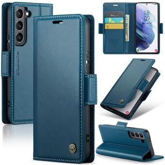 CASEME 023 Series For Samsung Galaxy S21 5G / S21 4G RFID Blocking Flip Stand Case Leather Wallet Phone Cover