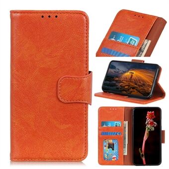 Magnetic Nappa Texture Split Leather Folio Flip Phone Cover for Samsung Galaxy S21 Ultra 5G
