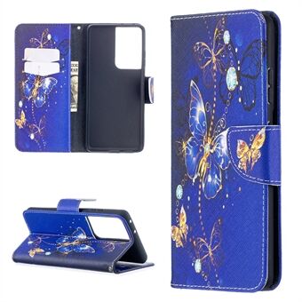 Pattern Printing Cover Wallet Leather Case for Samsung Galaxy S21 Ultra 5G