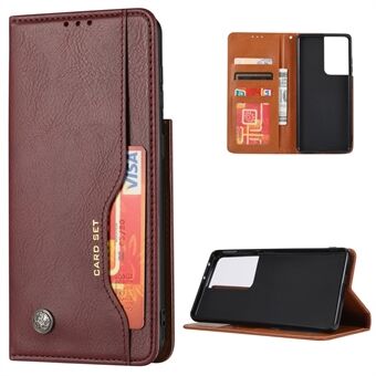 Auto-absorbed Wallet Leather Phone Shell for Samsung Galaxy S21 Ultra 5G