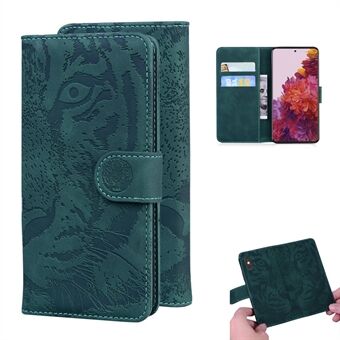 Wallet Stand Tiger Face Imprinting Leather Phone Case for Samsung Galaxy S21 Ultra 5G