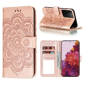 Imprint Mandala Flower Wallet Leather Cover for Samsung Galaxy S21 Ultra 5G Stand Case