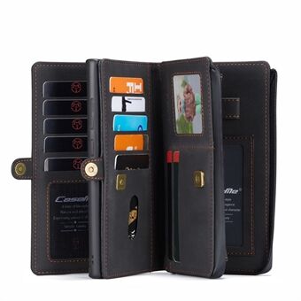 CASEME 018 Series Multiple Card Slots Waterproof Zipper Matte Skin Leather Wallet 2-in-1 Case for Samsung Galaxy S21 Ultra 5G
