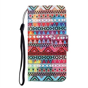 Colorful Pattern Printing Leather Case Stand Wallet Shell for Samsung Galaxy S21 Ultra 5G