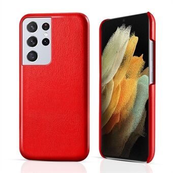 KSQ Crazy Horse Texture Anti-Fall PU Leather Coated PC Phone Shell Case for Samsung Galaxy S21 Ultra 5G