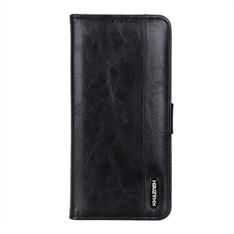 PU Leather Wallet Stand Case Phone Shell for Samsung Galaxy S21+ 5G - Black