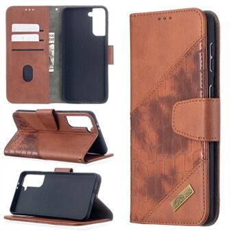BF04 Splicing Crocodile Texture Protector Wallet Stand Leather Case for Samsung Galaxy S21+ 5G