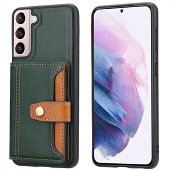 Buckled Card Slots Design PU Leather Coated TPU Case for Samsung Galaxy S21 Plus 5G