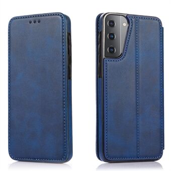 Jazz Series Auto-absorbed Stand Leather Protector Phone Cover with Card Slots for Samsung Galaxy S21+ 5G