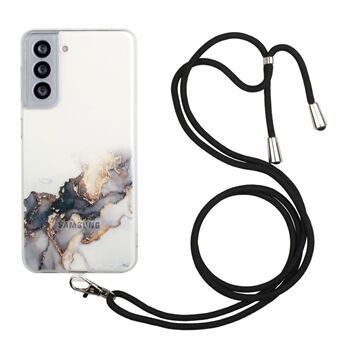 Marble Pattern Adjustable Lanyard Design Soft TPU Case for Samsung Galaxy S21+ 5G
