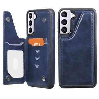 Kickstand Design Anti Fall Protection PU Leather Coated TPU Phone Case Shell with Card Holder for Samsung Galaxy S21+ 5G