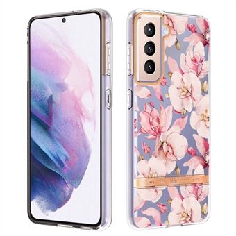Stylish Flower Letter Design Anti-scratch IML IMD Electroplating TPU Phone Case for Samsung Galaxy S21+ 5G