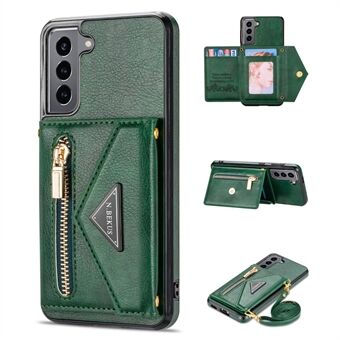 N.BEKUS for Samsung Galaxy S21+ 5G Well-protected Anti-scratch PU Leather + TPU Kickstand Design Wallet Phone Cover Case