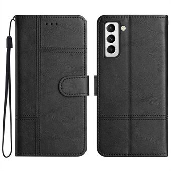 For Samsung Galaxy S21+ 5G Flip Wallet Case, Business Style Cowhide Texture PU Leather Phone Stand Cover with Strap