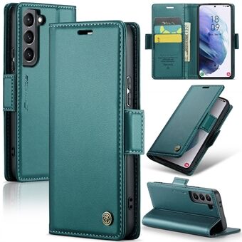 CASEME 023 Series For Samsung Galaxy S21+ 5G RFID Blocking Wallet Shockproof Case Leather Stand Phone Cover