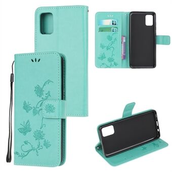 Imprint Butterfly Flowers Leather Wallet Phone Cover for Samsung Galaxy A32 5G / M32 5G
