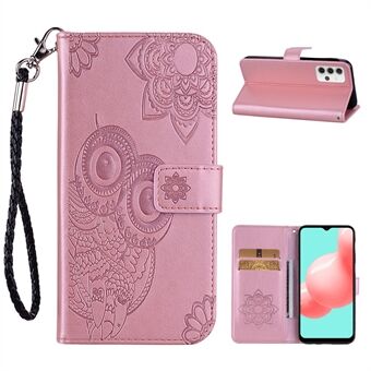Imprint Flower Owl Pattern Stand Leather Wallet Case Cover for Samsung Galaxy A32 5G