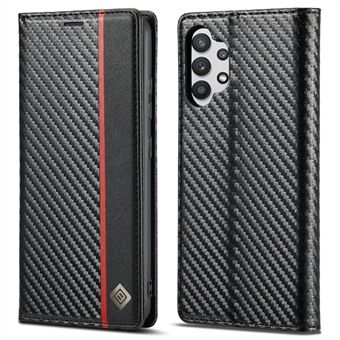 LC.IMEEKE Anti-drop Leather Case Carbon Fiber Pattern Phone Cover with Wallet for Samsung Galaxy A32 5G/M32 5G