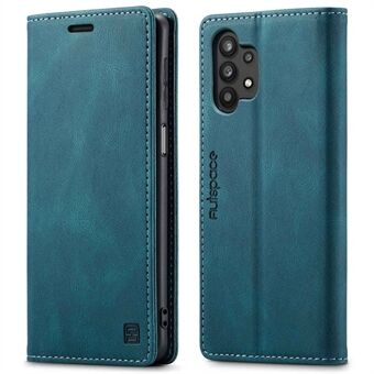 AUTSPACE A01 Series for Samsung Galaxy A32 5G/M32 5G PU Leather Protective Shell, Bump Proof RFID Blocking Magnetic Closure Vintage Frosted Wallet Stand Flip Cover