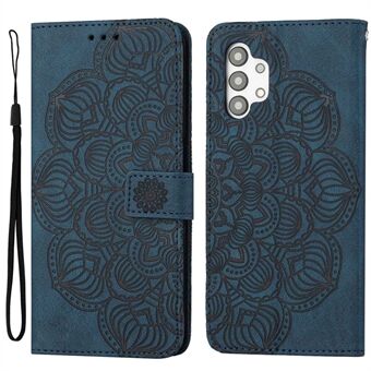 For Samsung Galaxy A32 5G/M32 5G Full Protection Phone Case PU Leather Stand Mandala Flower Imprinted Shockproof Mobile Phone Wallet Cover