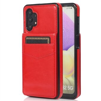 For Samsung Galaxy A32 5G / M32 5G Card Holder Phone Case Kickstand Leather Coated TPU Cover